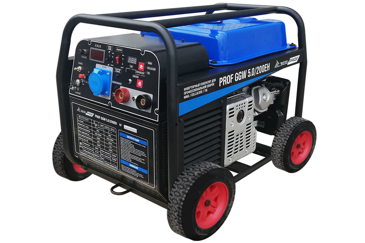 БЕНЗИНОВЫЙ СВАРОЧНЫЙ ГЕНЕРАТОР TSS PROF GGW 5.0/200EH (MMA/TIG/CELLULOSE)
